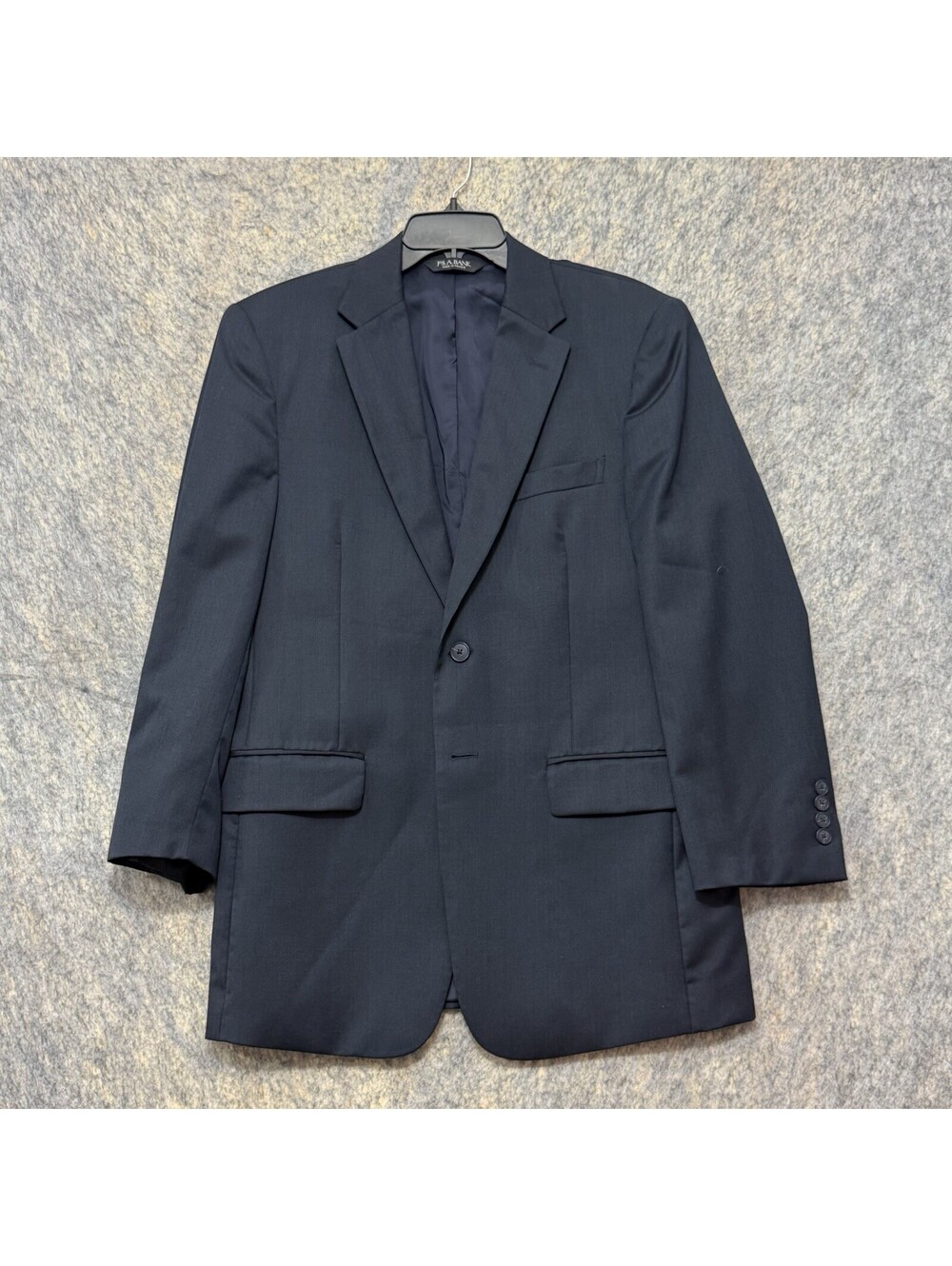 Jos A Bank Mens Blazer 38R Navy Blue 100% Wool Two Button Sport Coat